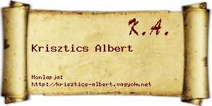 Krisztics Albert névjegykártya